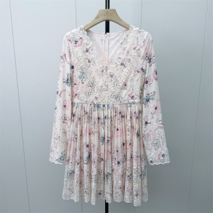 芭●2026秋季新品 碎花长袖连衣裙女小清新复古森系茶歇裙子4016