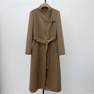 双面呢大衣女长款 新品 气质宽松绵羊毛呢子外套708 2025冬季 恩