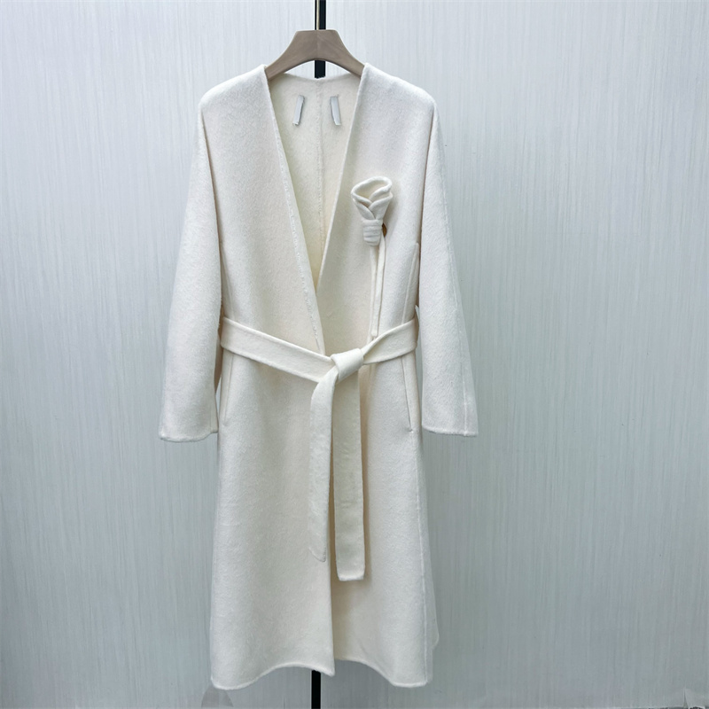 KA●2025冬季新品 双面呢大衣女长款气质宽松绵羊毛呢子外套0991