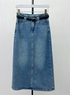 图●2025秋季新品 牛仔半身裙女高腰显瘦休闲通勤直筒长裙9302