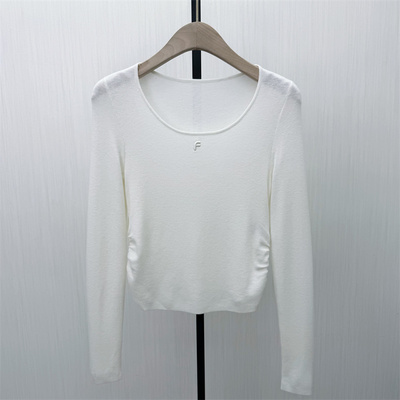 fei●2026春季新品 长袖针织衫女气质轻薄修身显瘦打底上衣5213