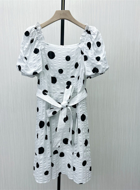 良月●2025夏季新品 小清新连衣裙女气质显瘦法式圆点茶歇裙3467