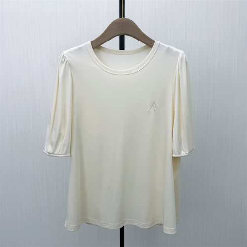 fei●2026夏季新品 纯色T恤女简约宽松通勤百搭显瘦短袖上衣6165