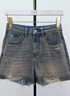 伊●2026夏季新品 牛仔短裤女高腰显瘦直筒休闲百搭阔腿裤3289