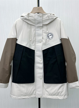 fei●2025冬季新品 派克服女宽松休闲中长款工装防风羽绒服8234