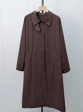 恩●2026秋季新品 风衣女长款宽松通勤简约百搭日常休闲外套685
