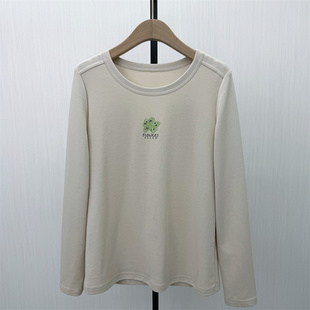 C●2026春季新品 长袖印花T恤女宽松休闲百搭显瘦打底上衣1313