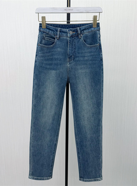 fei●2026春季新品 直筒牛仔裤女高腰显瘦休闲通勤长裤铅笔裤5261