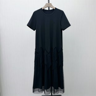 网纱拼接连衣裙女休闲宽松百搭显瘦T恤裙950 新品 2026夏季