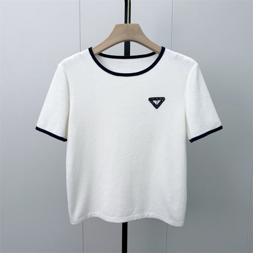 fei●2026秋季新品 短袖针织衫女宽松休闲显瘦简约日常上衣7285