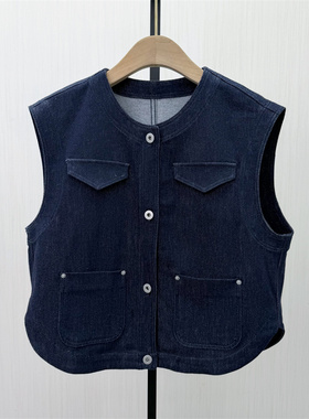香●2026春季新品 牛仔马甲女工装背心外套宽松休闲无袖夹克1267