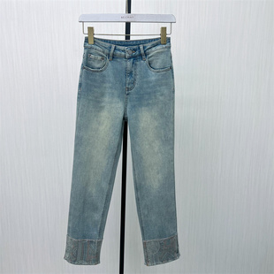 小脚磨毛牛仔裤 新品 女高腰显瘦修身 长裤 8376 fei 铅笔裤 2025冬季