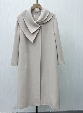 S●2025冬季新品 双面呢大衣女长款气质宽松绵羊毛呢子外套369