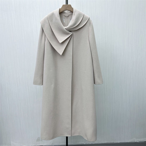 S●2025冬季新品 双面呢大衣女长款气质宽松绵羊毛呢子外套369