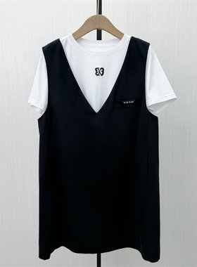 香●2026夏季新品 套装叠穿连衣裙女中长款时尚设计感两件套2418