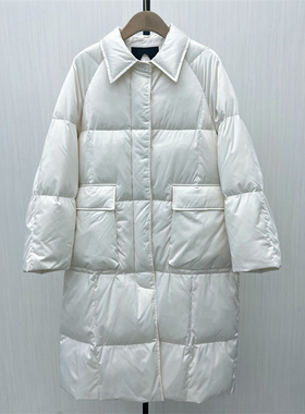 图●2025冬季新品 长款羽绒服女宽松休闲翻领加厚保暖外套8730