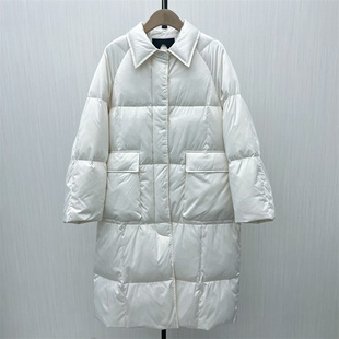 长款 新品 羽绒服女宽松休闲翻领加厚保暖外套8730 2025冬季 图