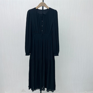 恩●2025冬季新品 法式连衣裙女气质显瘦小清新长袖茶歇裙320