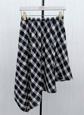伊●2026夏季新品 格纹半身裙女高腰显瘦通勤百搭大摆a字裙3197