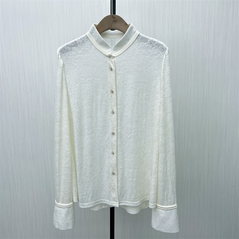 良月●2025冬季新品 新中式上衣女气质国风宽松长袖打底T恤衫7443