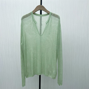 2025秋季 女宽松慵懒风外搭针织衫 新品 罩衫 上衣850 镂空长袖 艾