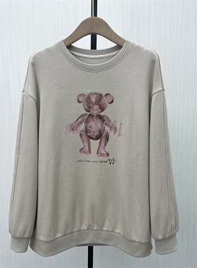 C●2025冬季新品 加绒印花套头卫衣女休闲宽松百搭长袖上衣1102