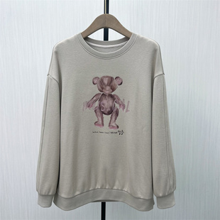 加绒印花套头卫衣女休闲宽松百搭长袖 新品 上衣1102 2025冬季