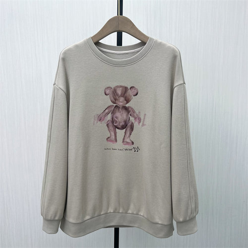 C●2025冬季新品 加绒印花套头卫衣女休闲宽松百搭长袖上衣1102