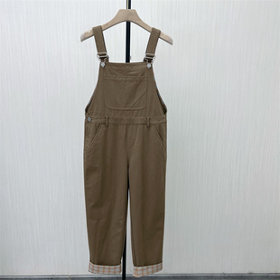 2025秋季 减龄连体阔腿裤 新品 女直筒宽松时尚 5208 休闲背带裤