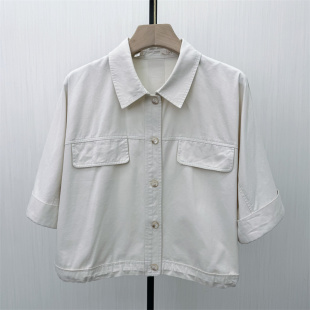 2026春季 休闲通勤百搭宽松工装 新品 外套女时尚 上衣3128 短袖