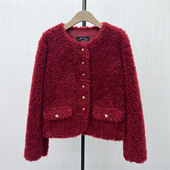 皮毛一体大衣女宽松颗粒绒大衣毛毛外套0469 新品 良月 2025冬季