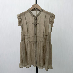 衬衫 无袖 新品 女宽松休闲简约百搭显瘦背心上衣611 2026夏季