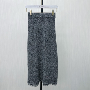 针织半身裙女高腰修身 新品 显瘦直筒气质包臀长裙196 2025冬季