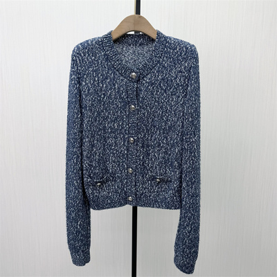 良月●2026春季新品 圆领针织开衫女气质宽松短款毛衫外套1236