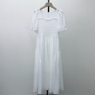 恩●2026夏季新品 法式短袖连衣裙女气质简约显瘦小清新长裙628