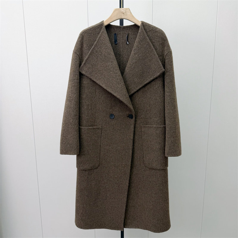 KA●2026冬季新品 双面呢大衣女长款气质宽松绵羊毛呢子外套0361