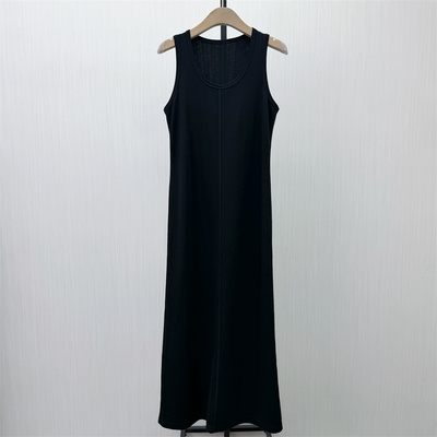 图●2026夏季新品 无袖背心连衣裙女宽松休闲简约打底T恤裙4069