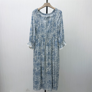 fei●2026春季新品 碎花长袖连衣裙女小清新复古森系茶歇裙子5174