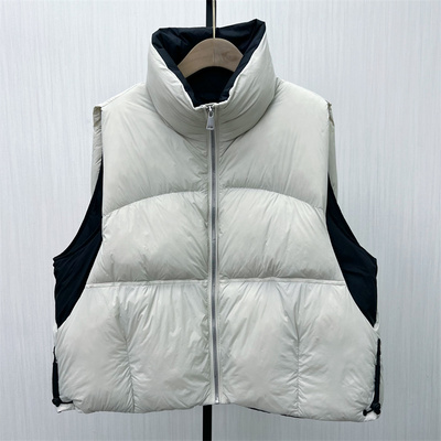 C●2025冬季新 羽绒服马甲女短款立领白鸭绒背心保暖马夹外套9508