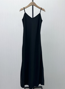 S●2026夏季新品 法式醋纤吊带连衣裙女修身显瘦内搭a字长裙918