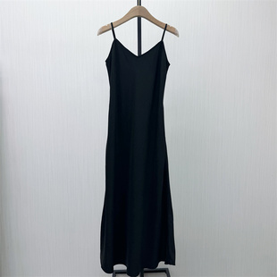 醋纤吊带连衣裙女修身 法式 新品 显瘦内搭a字长裙918 2026夏季