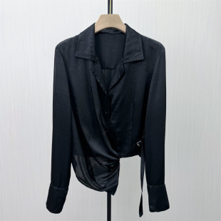 2026春季 衬衫 新品 长袖 女小众气质别致宽松打底上衣3122 法式 乂