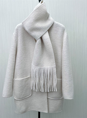 KA●2025冬季新品 双面呢大衣女中长款气质宽松绵羊毛呢外套6981