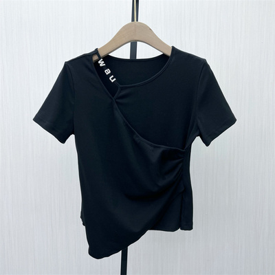 香●2025夏季新品 纯色圆领打底衫女修身内搭短袖T恤衫上衣2046