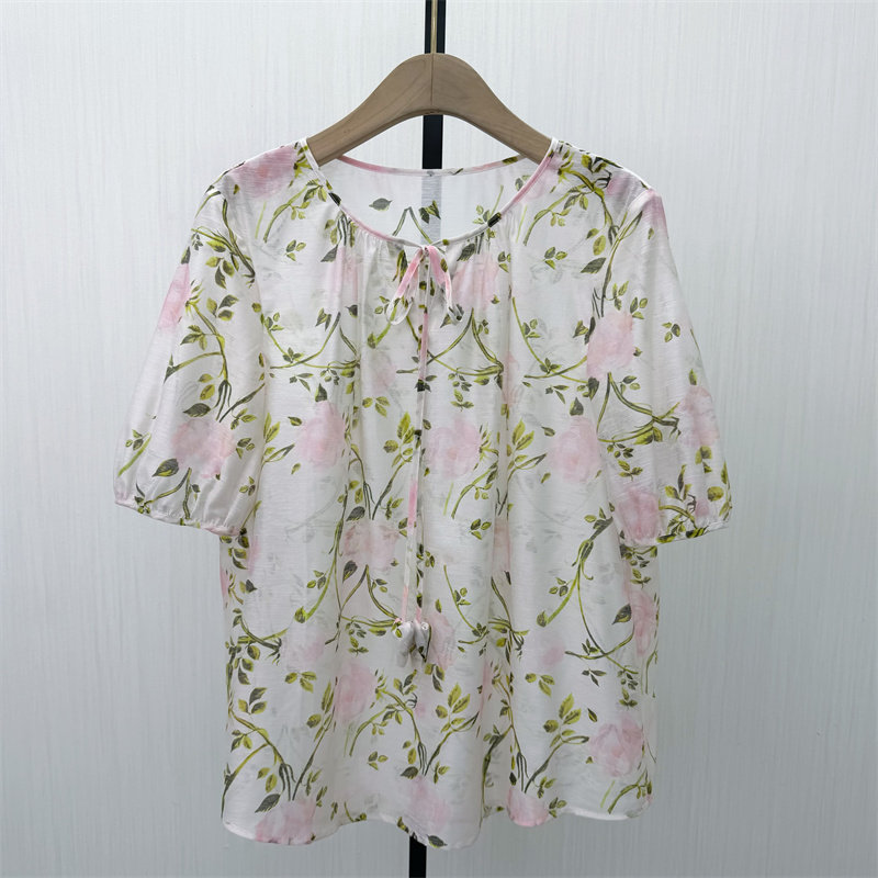 香●2026夏季新品 法式碎花短袖衬衫女气质小清新宽松上衣1431