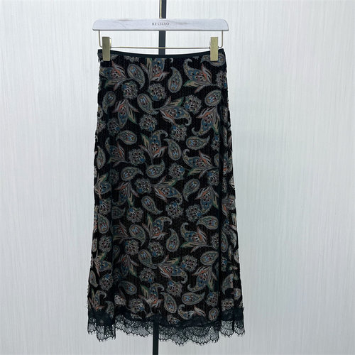 fei●2025冬季新品 复古印花半身裙女气质淑女直筒显瘦长裙8052