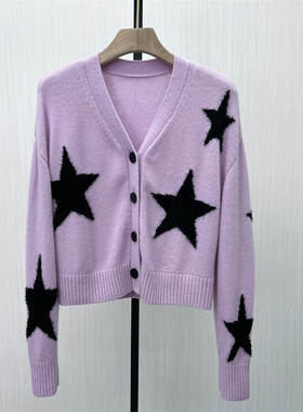 图●2025冬季新品 绵羊毛针织开衫女气质宽松小个子毛衫上衣2120