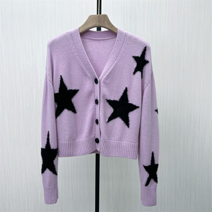 女气质宽松小个子毛衫 图 绵羊毛针织开衫 新品 上衣2120 2025冬季