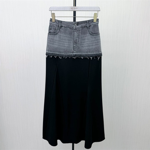 牛仔拼接半身裙女高腰显瘦休闲百搭a字长裙931 新品 2026夏季