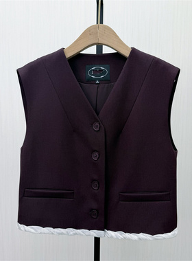 良月●2026春季新 西装马甲女时尚外穿通勤百搭休闲坎肩外套0263